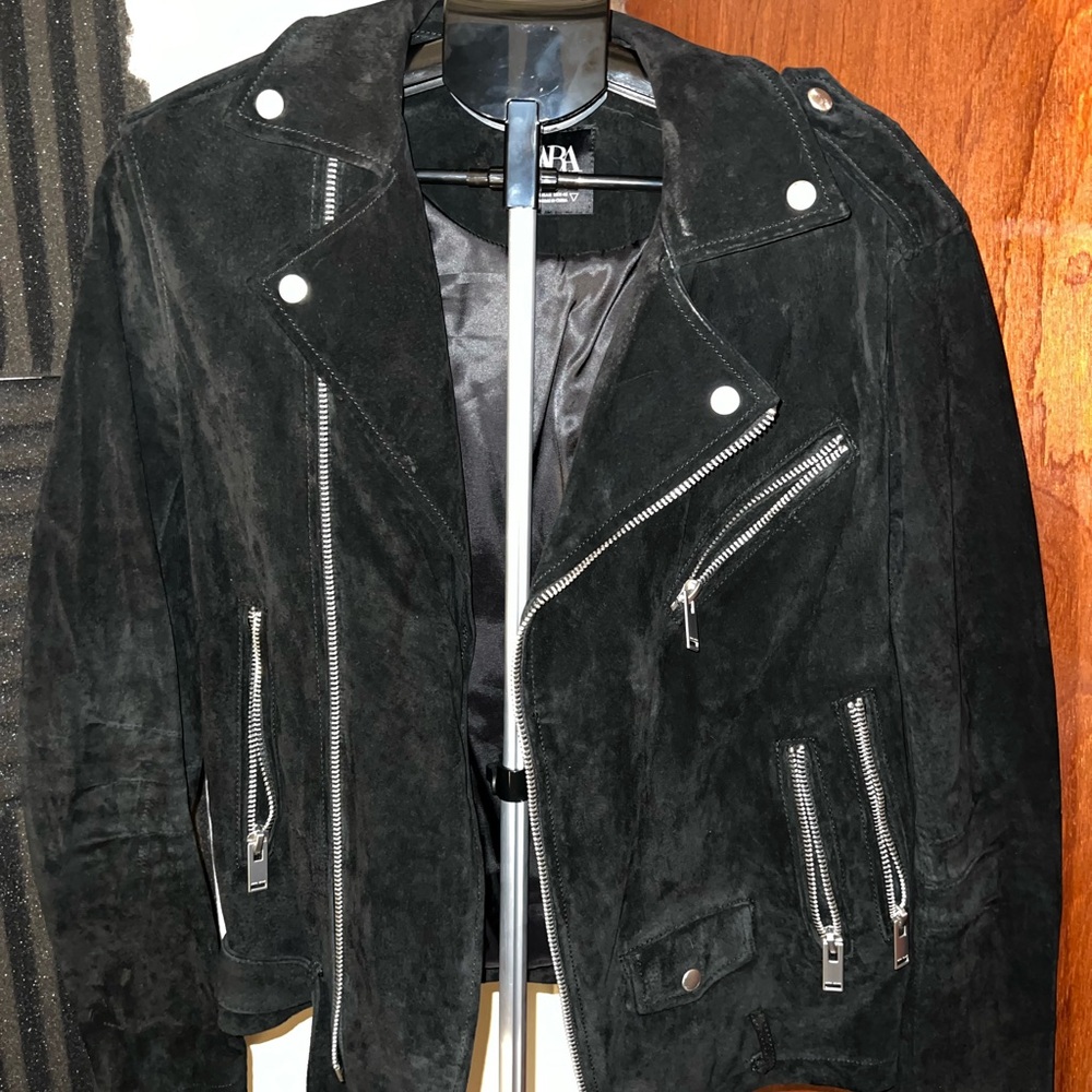 Suede Leather Zara Biker Jacket